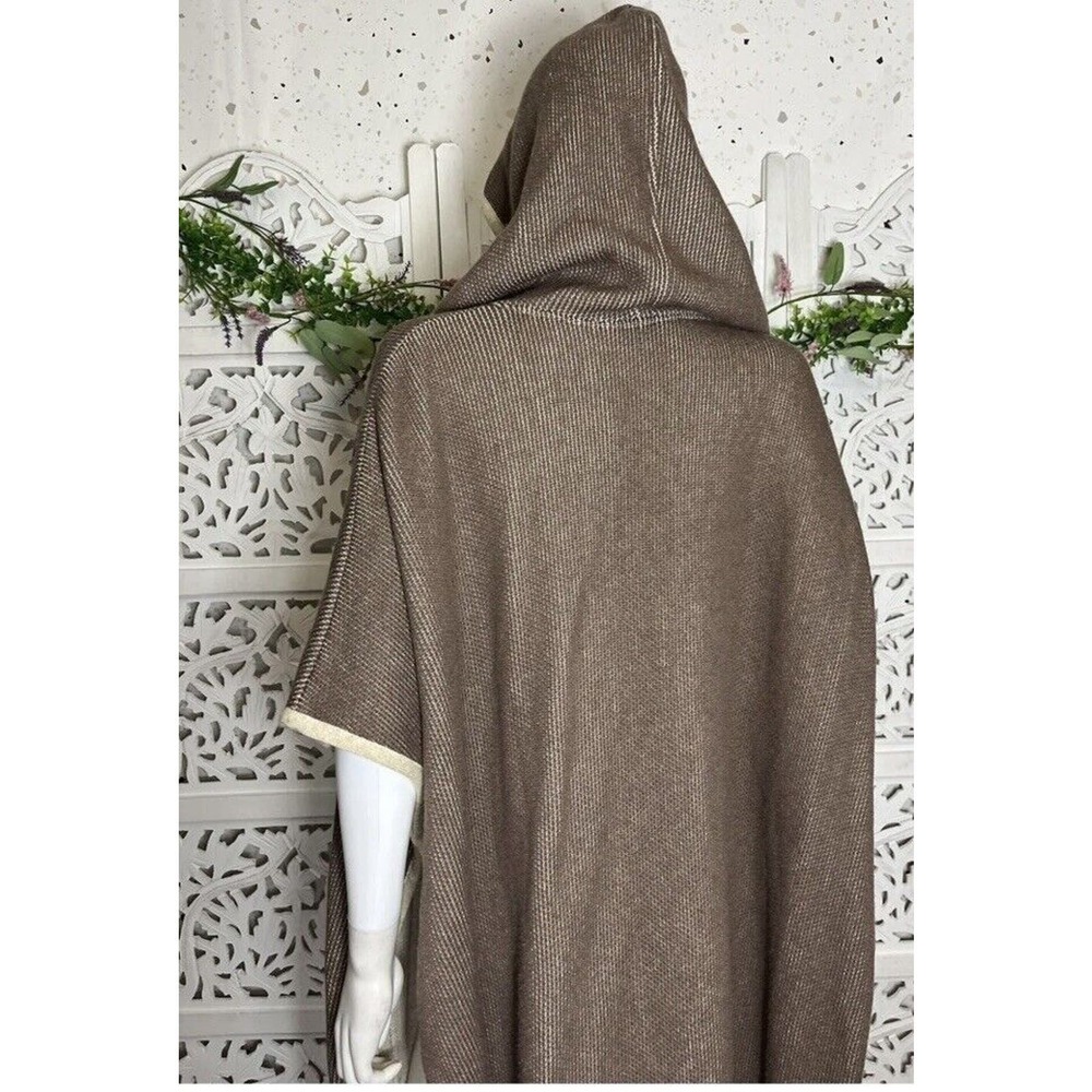 Soft Surroundings Women’s Missy One Size Brown Hoodie Poncho Cape - Picture 10 of 12
